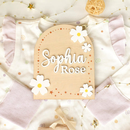 Baby Monthly Milestone Flower Baby Girl Name Sign Baby Girl Announcement Sign for Hospital Baby Photo Signs Baby Gift Baby Shower Gift