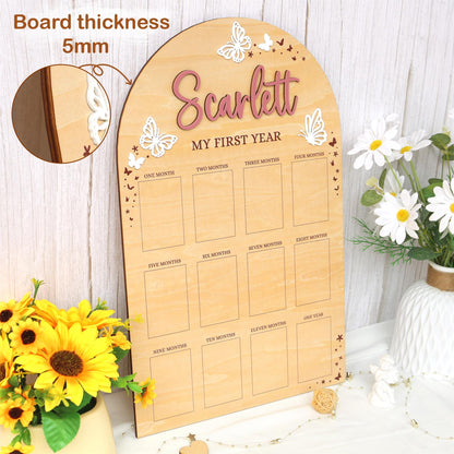 First Year Photo Board, 1st Birthday Photo Collage, One Year of Photo Board, Baby's First Year Sign, First Birthday Gift, Baby Shower Gift