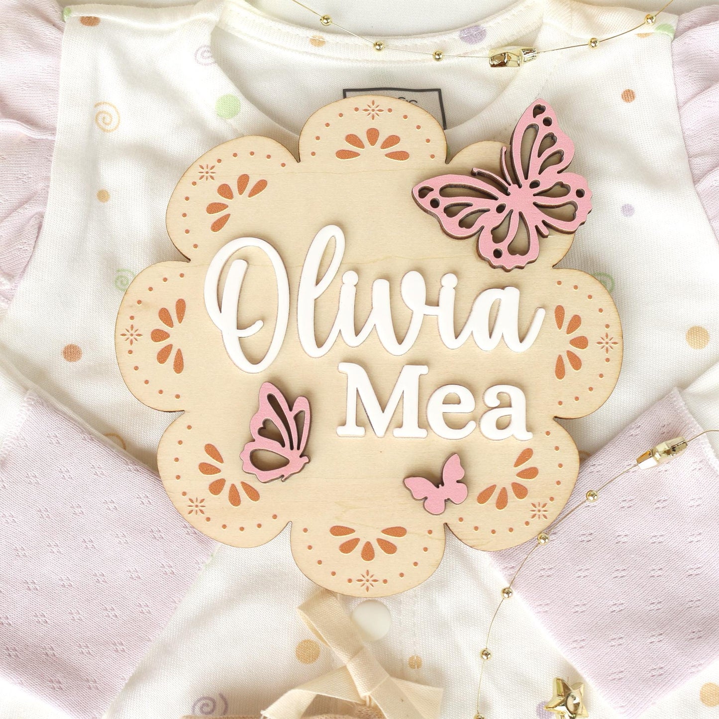 Milestone Marker Baby Girl Monthly Milestone Butterfly Name Sign for Hospital Baby Announcement Sign Baby Photo Signs Baby Shower Gift