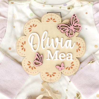 Milestone Marker Baby Girl Monthly Milestone Butterfly Name Sign for Hospital Baby Announcement Sign Baby Photo Signs Baby Shower Gift