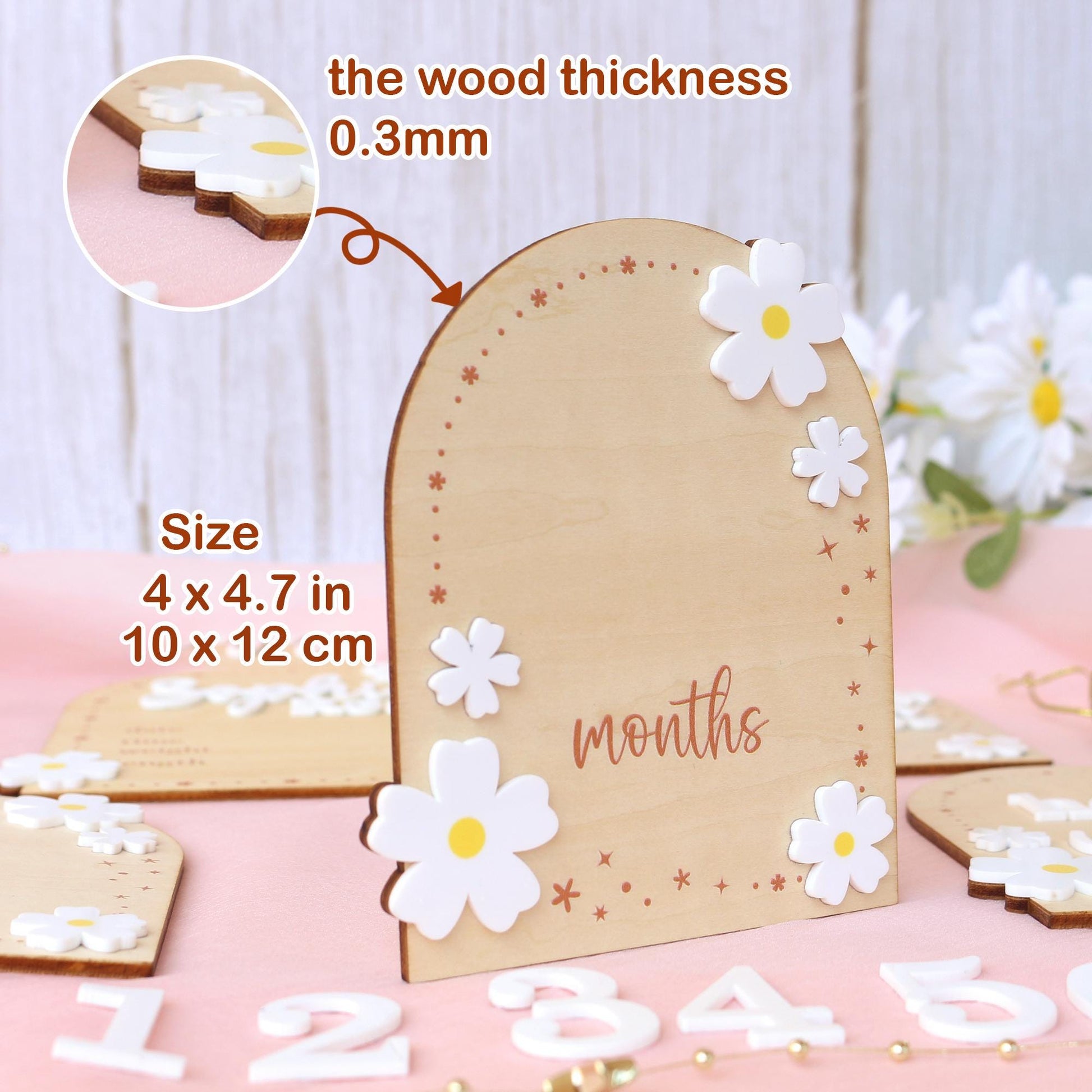 Baby Monthly Milestone Flower Baby Girl Name Sign Baby Girl Announcement Sign for Hospital Baby Photo Signs Baby Gift Baby Shower Gift