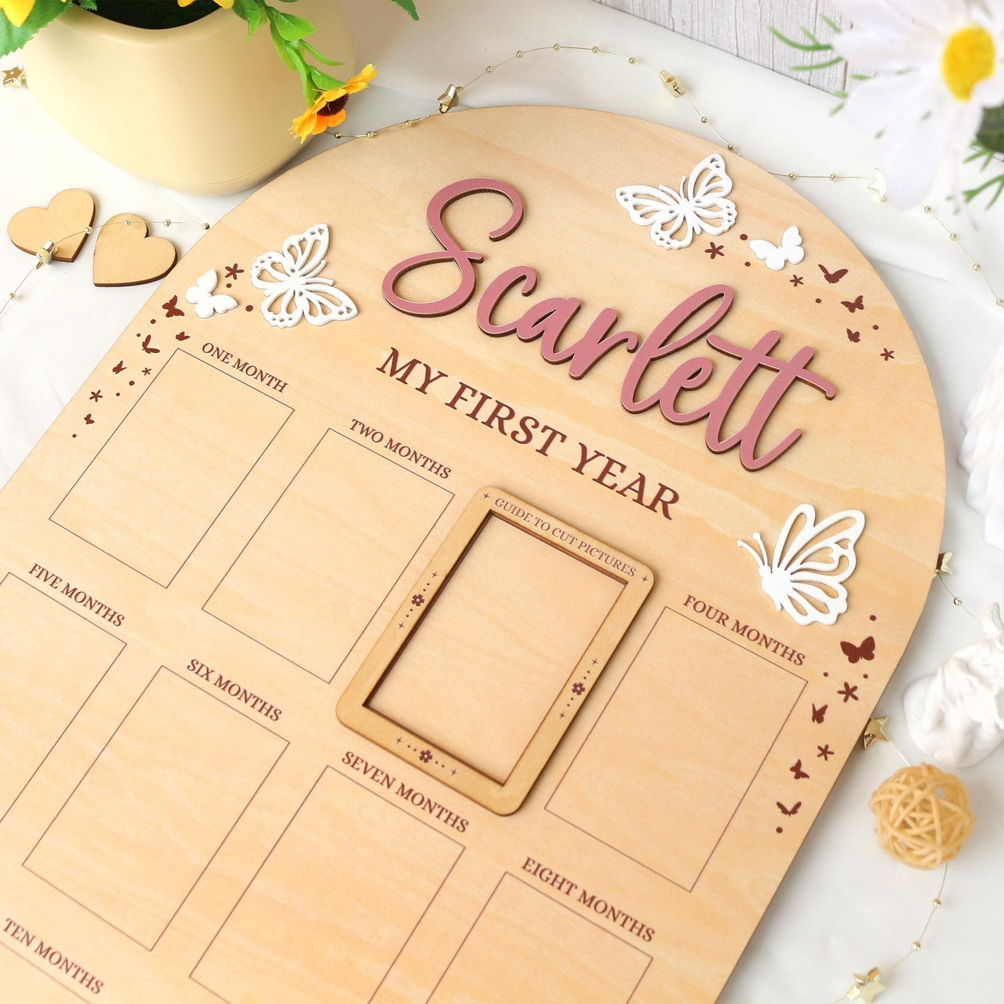 First Year Photo Board, 1st Birthday Photo Collage, One Year of Photo Board, Baby's First Year Sign, First Birthday Gift, Baby Shower Gift