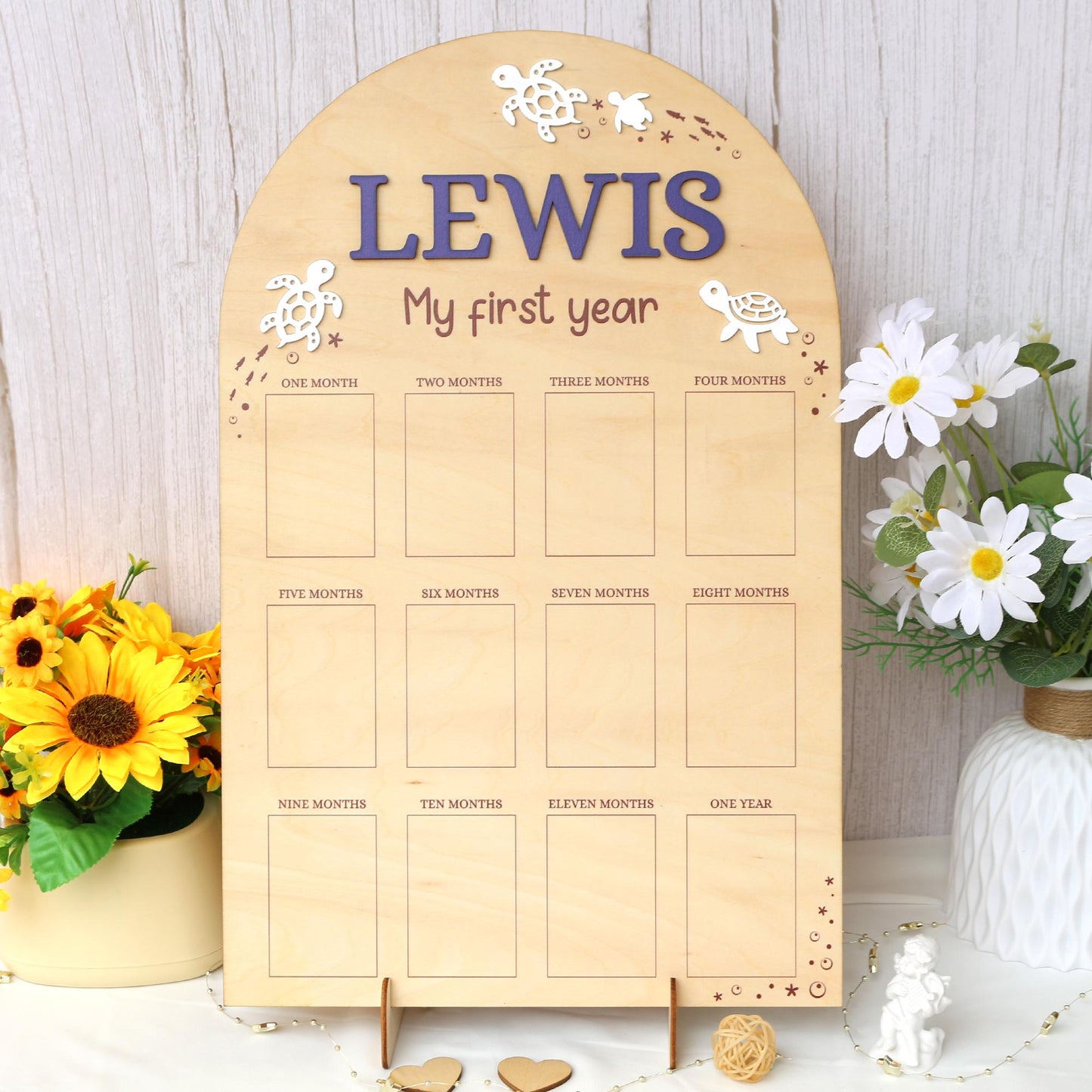 One Year of Photo Board, First Year Photo Board, 1st Birthday Photo Collage, Baby's First Year Sign, First Birthday Gift, Baby Shower Gift