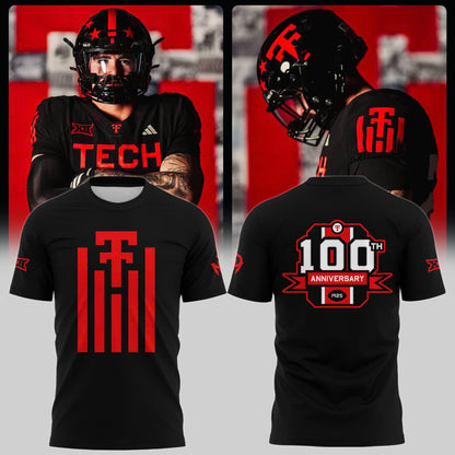 Black Texas Tech Red Raiders 100th Anniversary Tshirt