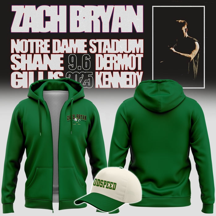 Limited Edition Zach Bryan x Notre Dame ZipHoodie 2025