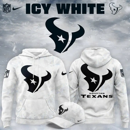 Houston Texans 2025-2026 Icy white Hoodie V4 (Pattern)