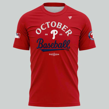 Special New October Ready 2025 MLB Postseason Uniform Red T-Shirt
