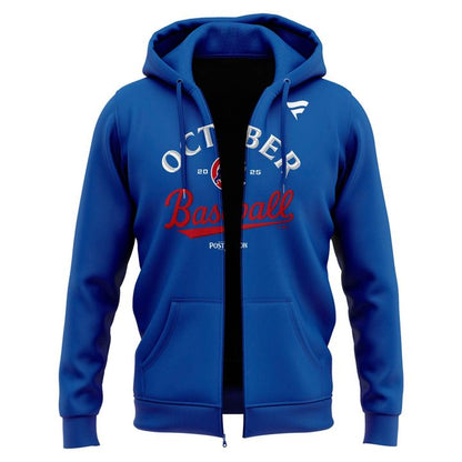 Special October Baseball Post Season 2025 Chicago Cubs Zip Hoodie