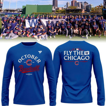 Special October Baseball Post Season 2025 Chicago Cubs Long Sleeve Shirt