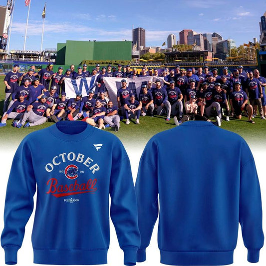 Special October Baseball Post Season 2025 Chicago Cubs Sweatshirt 2