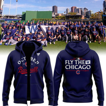 Special Edition October Baseball Post Season 2025 Chicago Cubs Zip Hoodie
