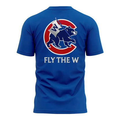 Special New October Ready "Chicago Cubs Fly The W" Flag Wordmark T-Shirt