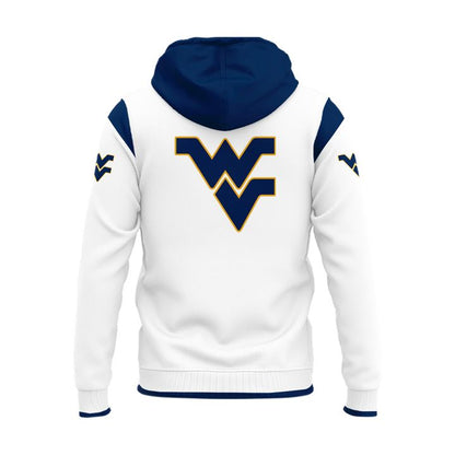 2025 West Virginia Mountaineers White Uniform Zip Hoodie