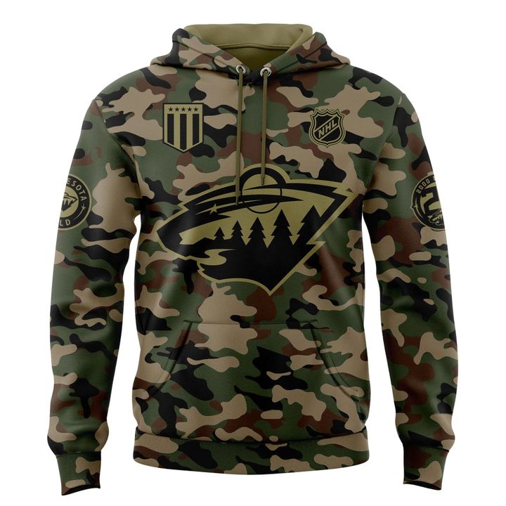 Minnesota Wild Salute To Service 2025-2026 Hoodie