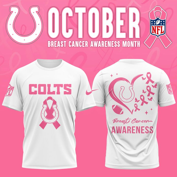Indianapolis Colts '' OCTOBER BREAST CANCER AWARENESS MONTH '' T-Shirt 2025