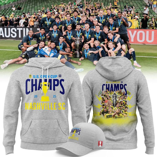 Nashville Soccer Champions Open Cup 2025 Hoodie (Grey)