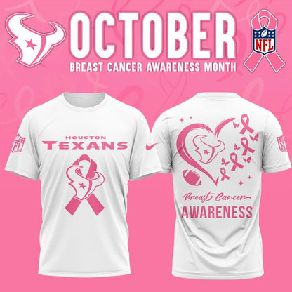 Houston Texans '' OCTOBER BREAST CANCER AWARENESS MONTH '' T-Shirt 2025