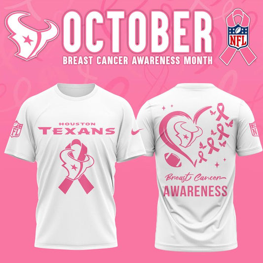 Houston Texans '' OCTOBER BREAST CANCER AWARENESS MONTH '' T-Shirt 2025
