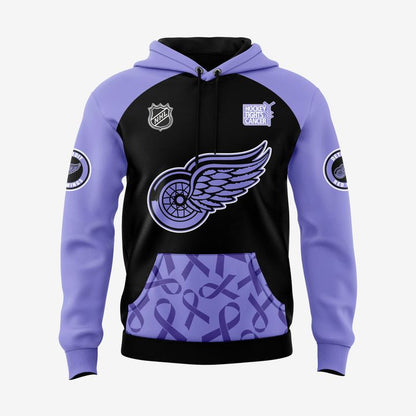 Limited Editions Detroit Red Wings Hockey Fights Cancer 2025 Hoodie