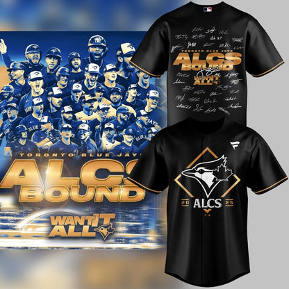 Limited Edition Youth Toronto Blue Jays  Black 2025 American League Division Series Champions Locker Room Jersey
