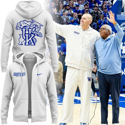 Special New 2025 Coach Mark Pope Kentucky Basketball Uniform Zip Hoodie