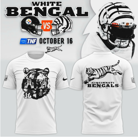 Limited Edition Cincinnati Bengals White T-shirt 2025