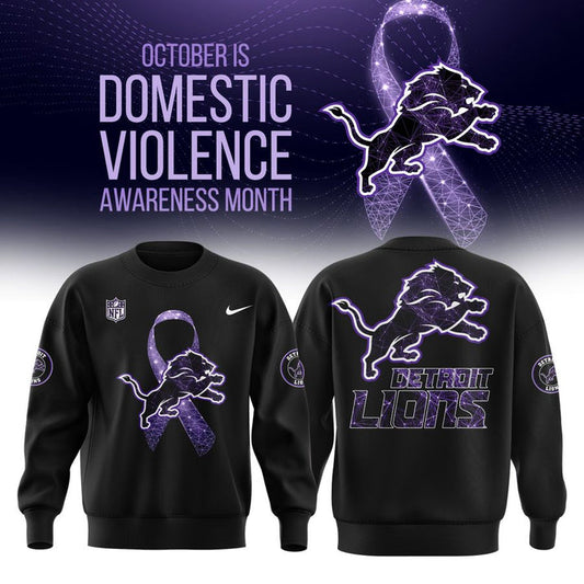 Detroit Lions Domestic Violence Awareness Month Sweashirt