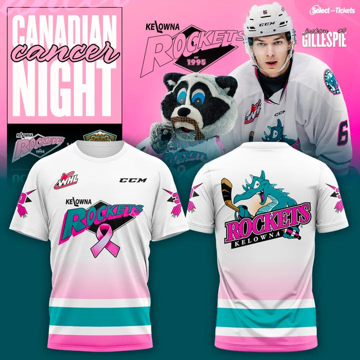 Kelowna Rockets "Paint The Rink Pink" 2025-2026 T-Shirt