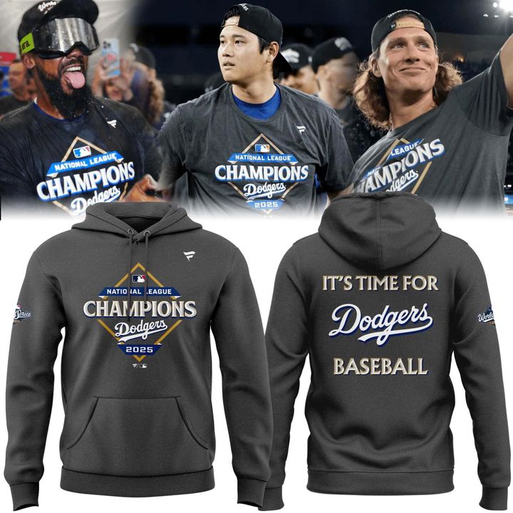 2025 Dodgers National League Champions Gray Hoodie