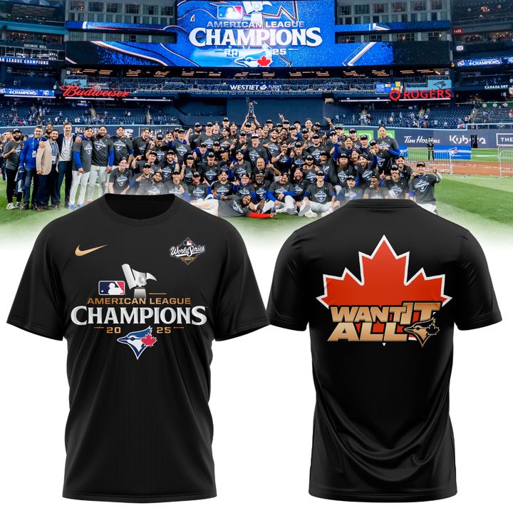 Toronto Blue Jays American League Champions 2025 Black T-Shirt