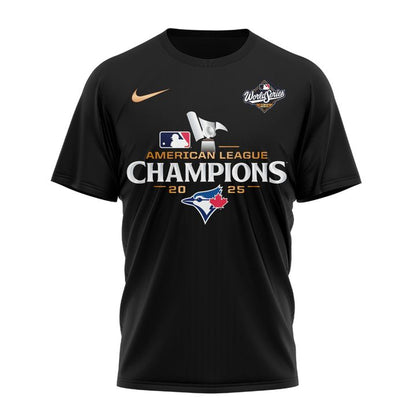 Toronto Blue Jays American League Champions 2025 Black T-Shirt