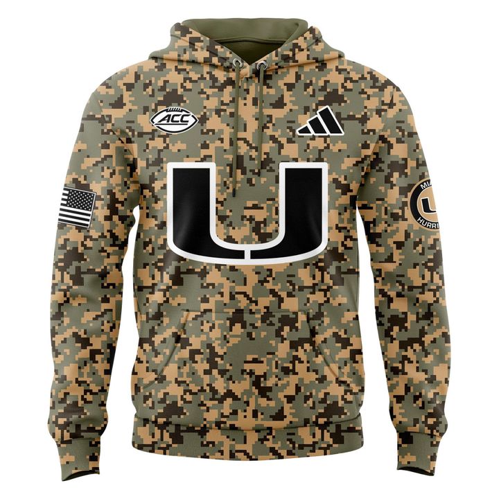 Miami Hurricanes Football x Military Camo Mode Limited Edition Hoodie 2025