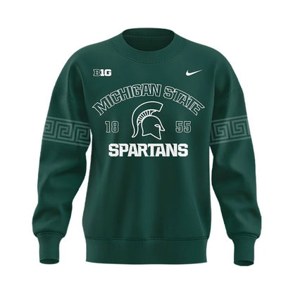 2025 Michigan State Spartans Helmet Logo EST. 1855 Uniform Sweat