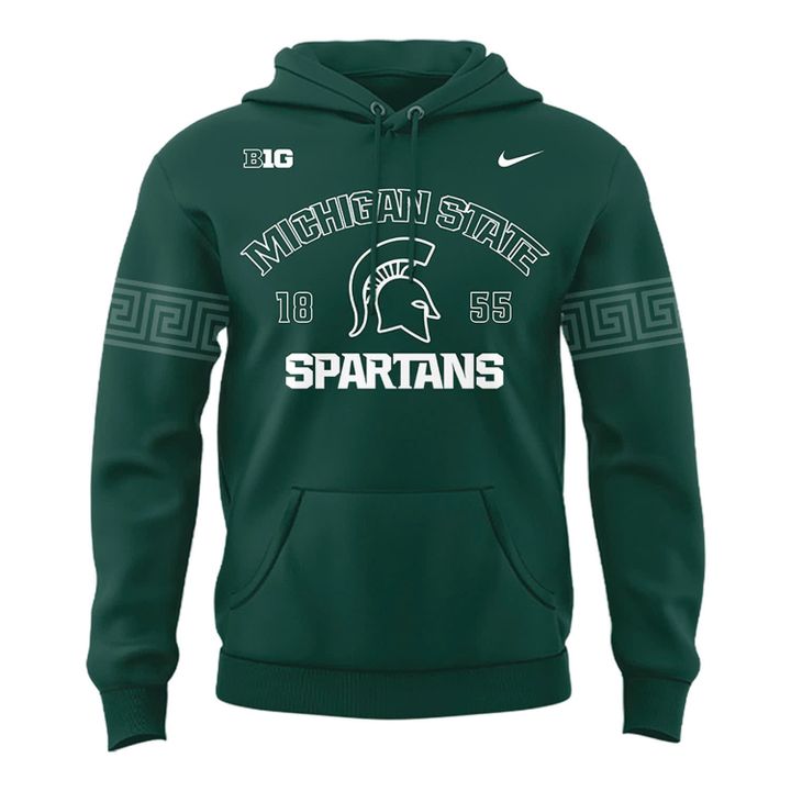 2025 Michigan State Spartans Helmet Logo EST. 1855 Uniform Hoodie
