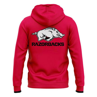 Special New 2025 Arkansas Razorbacks Uniform Red Zip Hoodie