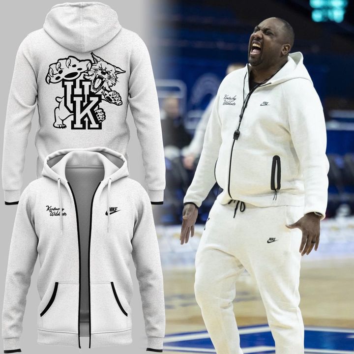 Special Kentucky Wildcats White Zip Hoodie Old Logo