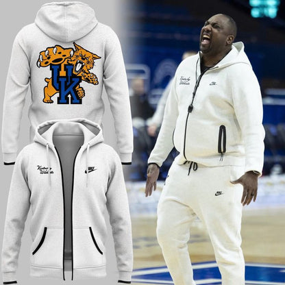 Speical 2025 Kentucky Wildcats Old Logo White Zip Hoodie