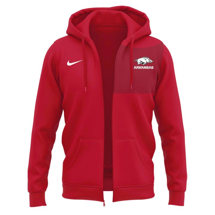 Special 2025 Coach Ryan Silverfield Arkansas Razorbacks Zip Hoodie