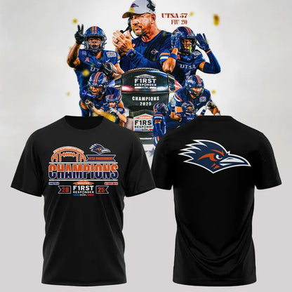 UTSA football 2025 First Responder Bowl Champs T-shirt - Black