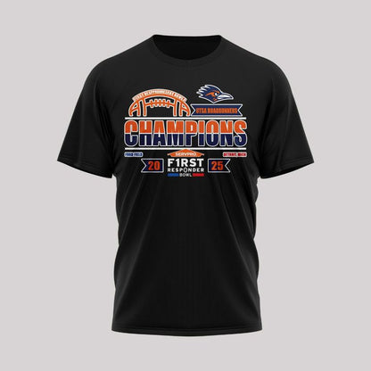 UTSA football 2025 First Responder Bowl Champs T-shirt - Black