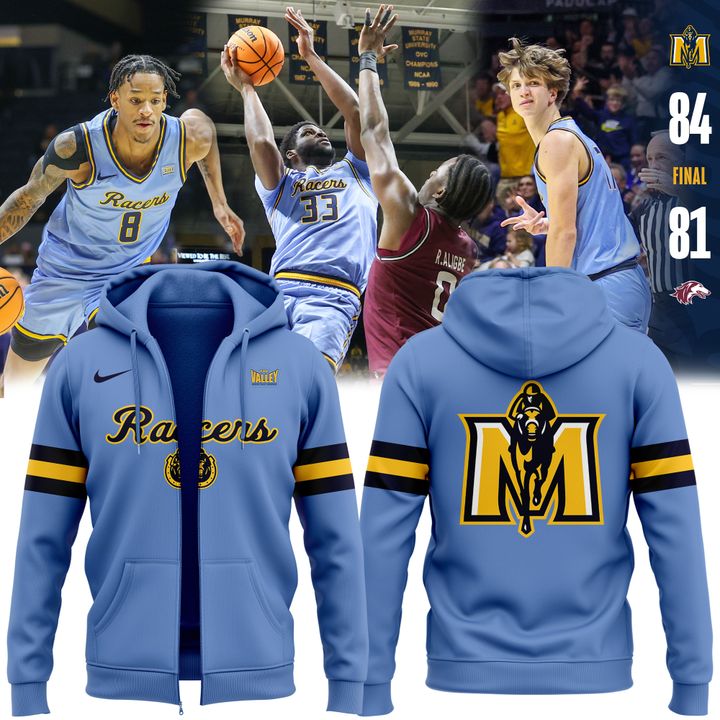 Special 2025 Powder Blue Uniform Murray State Men's Basketball Zip Hoodie