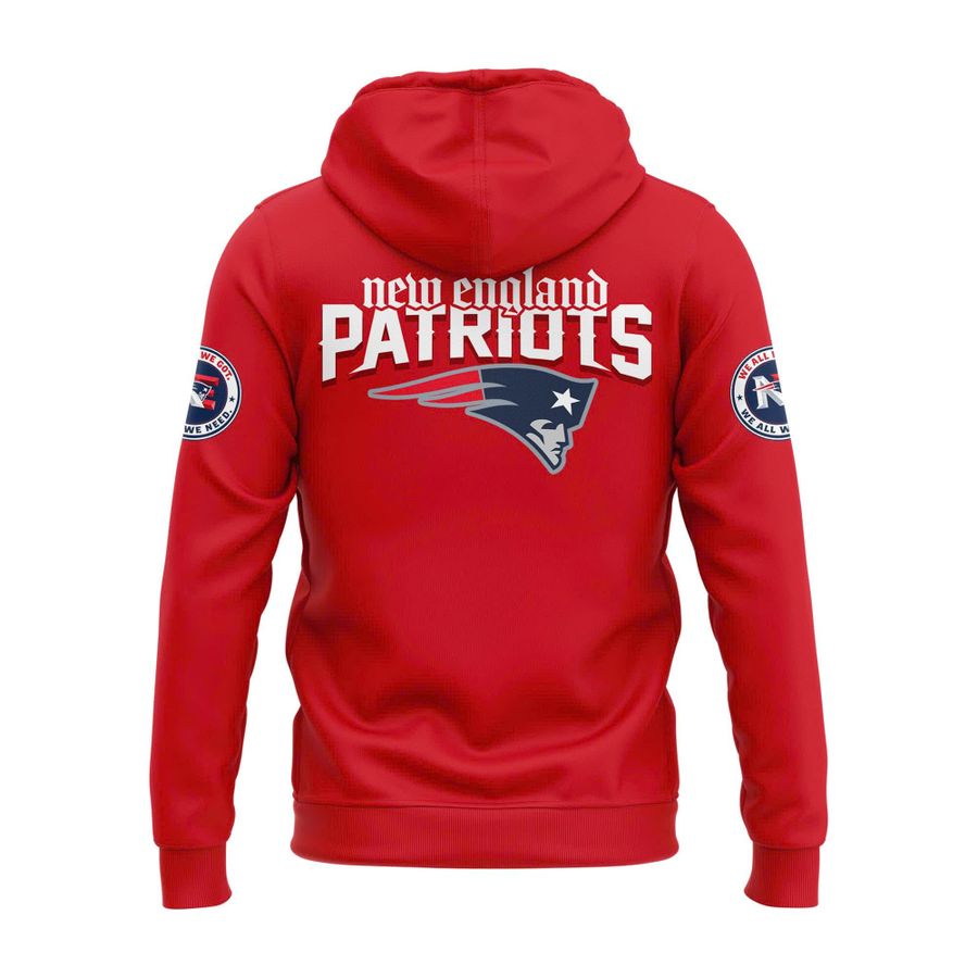 Official New England Patriots "We All We Got" HoodieHoodie - Red