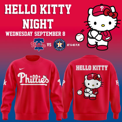Limited Edition Philadelphia Phillies x Hello Kitty Night Sweatshirt 2026
