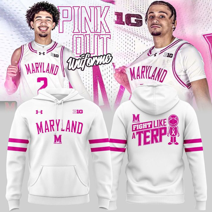 Special 2026 Pink Out Uniform Maryland Men’s Basketball Hoodie