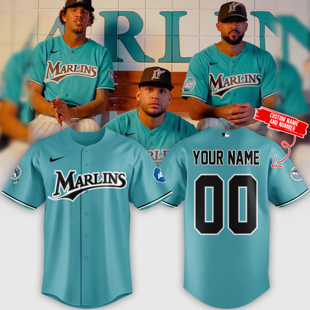Limited Edition 2026 Miami Marlins Jersey Custom Name and Custom Number