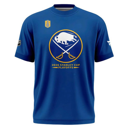 Buffalo Sabres Royal 2026 Stanley Cup Playoffs Pro Rink T-Shirt - Limited Edition