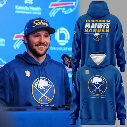 Buffalo Sabres Royal 2026 Stanley Cup Playoffs Pro Rink Hoodie - Limited Edition