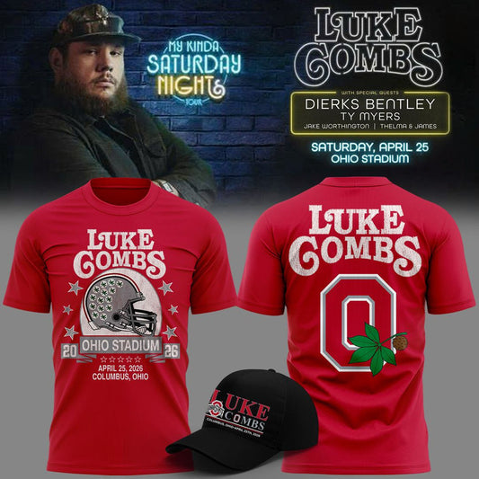 Luke Combs x Ohio State Stadium - My Kinda Saturday Night Tour T-Shirt