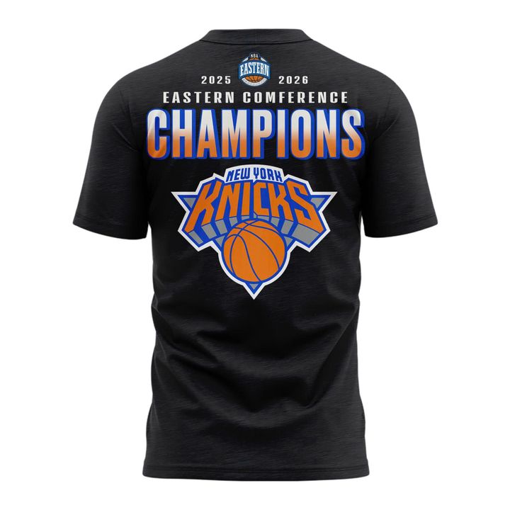 Men's New York Knicks 2026 NBA Eastern Conference Champions Two-Sided T-Shirt