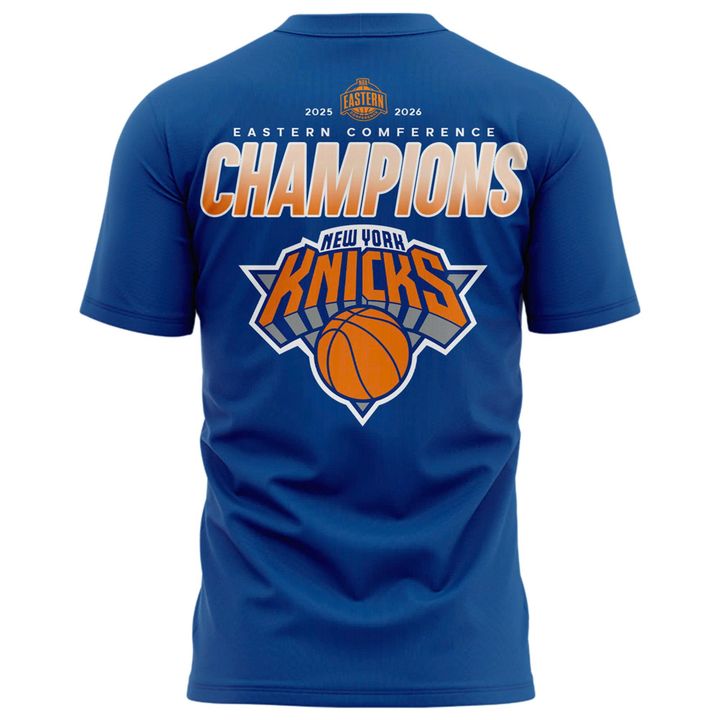 Men's New York Knicks 2026 NBA Eastern Conference Champions Roster T-Shirt
